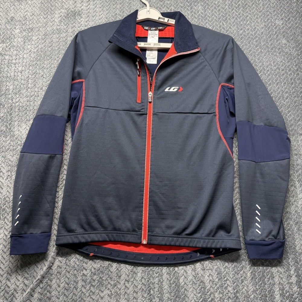 Louis Garneau Men's Cycling Jacket XL Insulated Windbreaker‎ Blue Red Bike